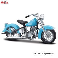 Maisto โมเดลรถมอเตอร์ไซค์1:18 1953 FL Hydra Glide แบบคงที่รถคลาสสิกของเล่นของขวัญ