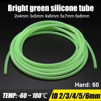 1Meter ID2 3 4 5 6mm Food Grade Bright Green Silicone Rubber Tube Hose Tasteless Flexible High Temperature Resistant 2x4/4x6/6x8