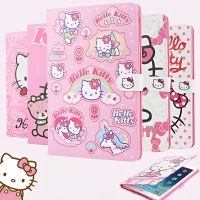 [HOT TALQQQWWEGE 583] Case IPad Sanrio Hello Kitty การ์ตูนน่ารักป้องกันการตกป้องกันเคสสำหรับไอแพด Air 1 2 3 4 5 Mini 4 5 6กระจกเทมเปอร์