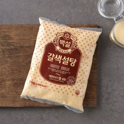 น้ำตาลเกาหลี น้ำตาลทรายแดง cj beksul brown sugar 1kg 백설 갈색설탕