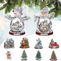 FLat Acrylic Christmas Tree Christmas Tree Noel Hanging 2022 Pendants New Year Xmas Gifts Decoration Navidad Gift Gift