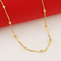 【DT】hot！ New Gold Necklace Plating 45CM Chain Beaded Short for Woman Jewelry