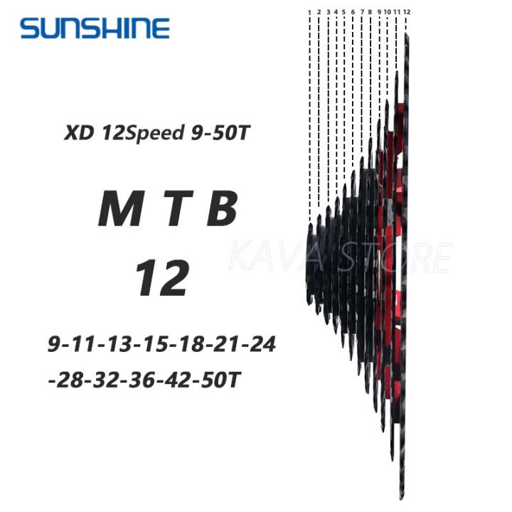 sunshine-xd-เฟืองจักรยานเสือภูเขา-12ความเร็ว9-50t-mtb-เฟืองสำหรับจักรยานเสือภูเขาล้อตุนกำลังเหมาะสำหรับ-sram-gx-freewheel