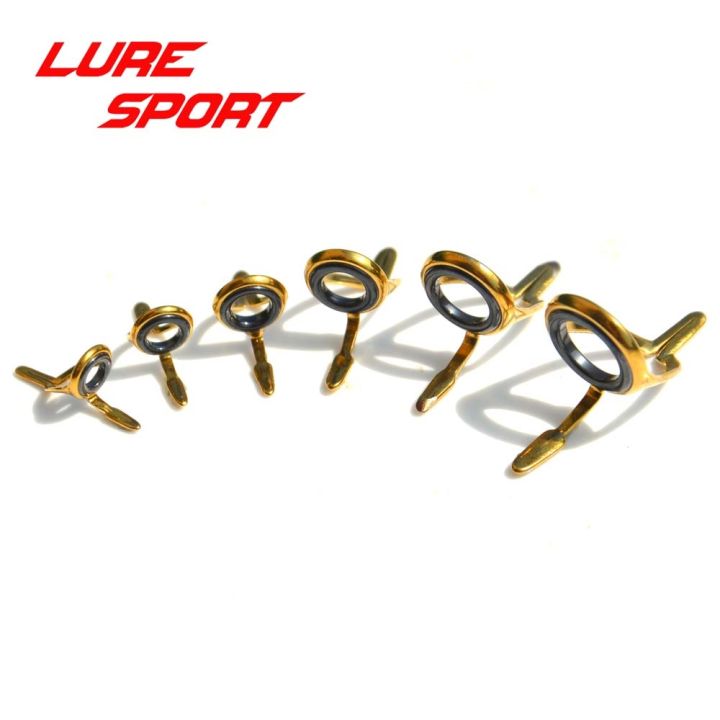 cw-luresport-10pcs-guide-set-kw16-guide-mn6-top-gold-frame-ring-rod-component-repair-accessory