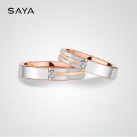 Wedding Ring, Rose Gold Plating Tungsten Synthetic Moissanite Inlay Confort Fit Band, , Engraving