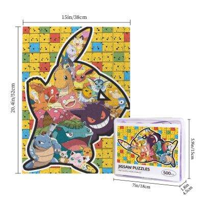 Pokemon Pikachu &amp; Friends Series Wooden Jigsaw Puzzle 500 Pieces Educational Toy Painting Art Decor Decompression toys 500pcs