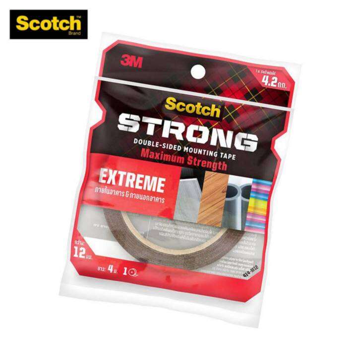 เทปกาวสองหน้า 3M Scotch Extreme Mounting Tape 414 M12 ขนาด 12มม.x4ม.