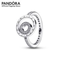 Pandora Silver Logo statement ring with CZ เครื่องประดับ แหวน แหวนเงิน สีเงิน แหวนสีเงิน แหวนแพนดอร่า แพนดอร่า