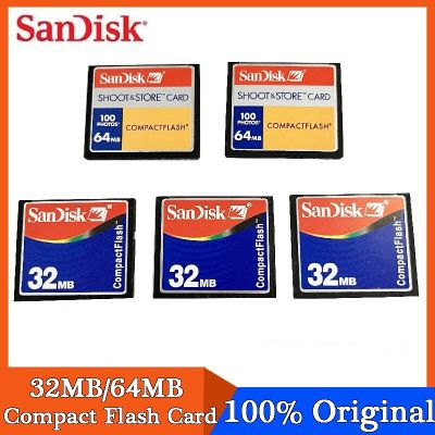 Sandisk CF Card 32MB 64MB ของแท้การ์ด CF ระดับมืออาชีพความเร็วสูงสำหรับกล้องดิจิตอลกล้องวีดีโอดิจิตอลเครื่องบันทึกเสียง100%