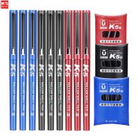 M&amp;G K5 Refillable Roller Ball Gel Pen  Replaceable Ink Cartridge 0.5mm Fine Point Needle Nib Blue Black Red Refills Quick Dry Pens