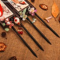 ☒ New Handmade Luxury Flower Hairpins Hair Sticks Vintage Wood Chinese Hair Stick Pins For Women Hair Ornaments Head Jewelry