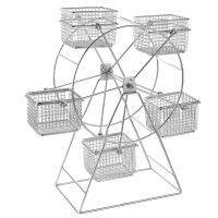 1Pcs Food Rack+5 Cup Stainless Steel Ferris Wheel Food Rack Snack Rack Vintage Frame Party Rotatable Pastry Cupcake