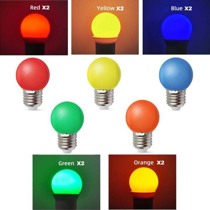 พลาสติกสีสันสดใสลูกแก้วหลอดไฟ-led-pc-g45-smd-สีขาว-e27-220v-หลอดไฟหลอดไฟประดับแบบสาย1w-3w-ปาร์ตี้สวนราคาถูกโคมไฟลูกบอลระเบิด