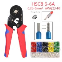 ☢ Crimp Wire Ferrules Kit Hexagonal Sawtooth Ratchet Crimping Set Wire Terminal Crimper Connector Plier Set Insulated Terminator