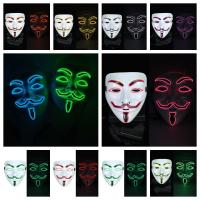 KGYJFK ชุดคลุมศีรษะ V for Vendetta พีพี ฮาโลวีน ไฟ LED โกธิค เครื่องแต่งกายอุปกรณ์ประกอบฉาก ส่องสว่าง การตกแต่งตกแต่ง