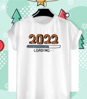 เสื้อยืดลายปีใหม่ Happy New Year &amp; Merry Christmas 2022 ลายน่ารักๆ ผ้า TK ใส่สบาย สีสันสดใส ไม่ยืดไม่ย้วย