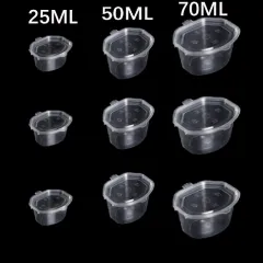 100Pcs Wholesale Clear Food Small Sauce Containers Package Box&Lid