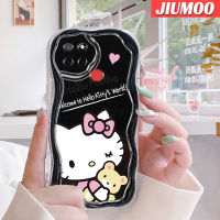 เคส JIUMOO สำหรับ Realme C12 C15 C25 C21 Narzo 20 Narzo 30A Narzo 50A Narzo Narzo รูปแบบรูปหมีแมวการ์ตูนขอบคลื่นเนื้อครีมนุ่มเคสมือถือฝาครอบป้องกันอ่อนโยน