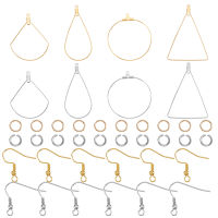 1 Box Earring DIY Making Kit 24pcs Beading Hoop Earring Finding Stainless Steel Wire Pendants and 60pcs Open Jump Rings 60pcs Earring Hooks for Earrings Jewelry Making