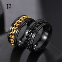 TrafagaLa Anxiety Ring for Teens Women Ring Stainless Steel Jewelry 2022 Punk Goth Fidget Spinner Emo Anti Stress Men Ring Gift