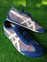 รองเท้าผ้าใบแฟชั่นลายสก็อต Onitsuka tiger แท้100% รุ่นMexico66  สี Independence BlueCream  รองเท้าผ้าใบแฟชั่นน่ารัก รองเท้าแฟชั่นใส่เที่ยว รองเท้าแบรนด์ดัง