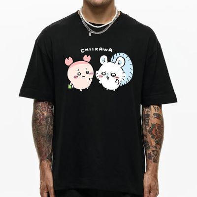 Cute Chiikawa T Men Harajuku Aesthetic Kawaii Graphic Tshirt Japanese Anime Cartoon Cotton Tee