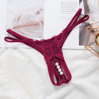 Lingerie Bralettes Lace Hollow Pearls Women Lace Sexy Thong Panties Intimates Lingeri Thongs Lingerie T-Back Thongs Underpants