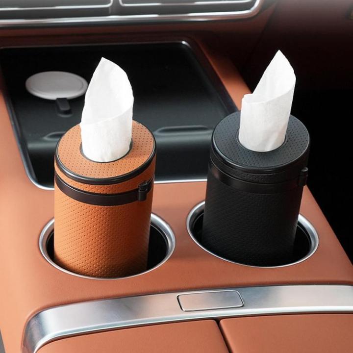 car-tissue-cylinder-holder-round-container-dispenser-tube-for-auto-wear-resistant-faux-leather-with-safety-hammer-design-newcomer