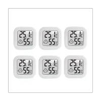 6Pcs Mini Digital Hygrometer Indoor Humidity Gauge Meter LCD Display Temperature Sensor Gauge with Switch