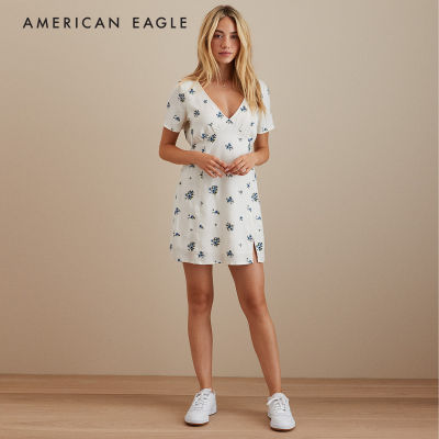 American Eagle Floral Short-Sleeve Mini Dress ชุดเดรส ผู้หญิง มินิ (NWDR 039-7251-106)