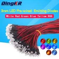 10PCS 3mm LED 5-12V 20cm Pre-wired White Red Green Blue Yellow UV RGB Diode Lamp Decoration Light Emitting Diodes Pre-soldered