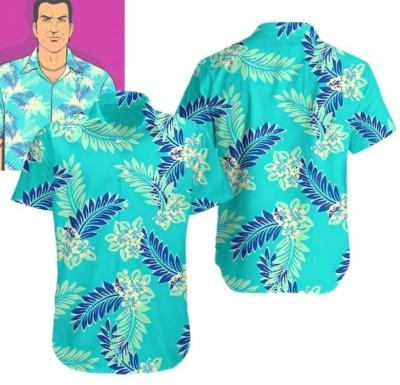 เสื้อผ้าเล่นเกมแขนสั้นพิมพ์ลาย3d ชายหาดเสื้อเบลาส์เสื้อฮาวายลำลองคอปกเสื้อผู้ชายแฟชั่นอาชีพฤดูร้อน
