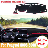 Car Dashboard Cover Mat Sun Shade Pad Instrument Panel Cars Anti-UV For Peugeot 3008 5008 2017-2019 Accessories