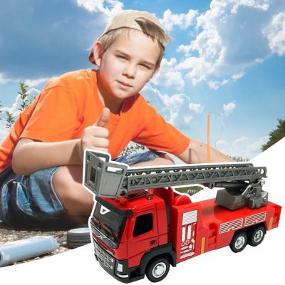 Large Childrens Alloy 1:50 Ladder Fire Truck Water Jet Sliding Metal Model