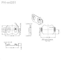 10pcs CR2032 2032 Battery Button Cell Holder Socket Case Battery Holder TBH-CR2032-M04