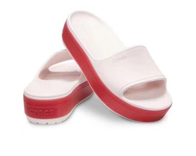 【Ready Stock】2023CrocsˉSummer womens one line support thick sole anti slip hole light beach womens hole shoes