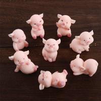 FDGRE 8 ชิ้น DIY แบบอย่าง รูปปั้นสัตว์ ของเล่น หมูสีชมพู อุปกรณ์เสริมตุ๊กตา งานเรซิ่น หมูจิ๋ว การตกแต่งภูมิทัศน์ขนาดเล็ก