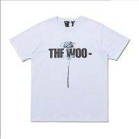 แฟชั่น Vlone X Pop Smoke The Woo เสื้อยืดลําลองสําหรับผู้ชายผู้หญิงแขนสั้นคอก ลม