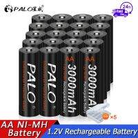 ขายดี PALO 100แบตเตอรี่ AA 1.2V NiMH AA แบตเตอรี่แบบชาร์จไฟได้3000MAh ที่ชาร์จถ่านก้อน AA แบตเตอรี่กล้องของเล่นรถยนต์