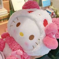 ตุ๊กตามือนิ่มลายการ์ตูน Hello Kitty Sanrio Kuromi My Melody Cinnamoroll ของเล่นหมอนกำมะหยี่สำหรับของขวัญวันเกิดเด็ก