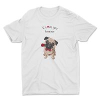 AIDEER Dog Collection เสื้อสกรีนลายหมา มีทั้งสีขาวและสีดำ I LOVE U FOREVER S-5XL