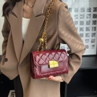 French High-End Bag Female Trendy Versatile Diamond Chain ins Niche Shoulder Temperament Travel Messenger Large-Capacity Commuter 【AUG】