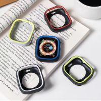 เคสสำหรับ Apple Watch ซิลิโคนนิ่มป้องกันตกฝาครอบสองสี8อัลตร้า49มม. 45มม. 42มม. 38มม. สำหรับ IWatch Series 7 6 5 4 SE 40มม. 44มม. 41มม.