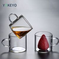 120ML Coffee Cup Transparent Glass Mug Heat Resistant Office Mugs Simple Design Tea Water Small Cups