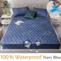 Brushed Fabric Fitted Bed Sheet 100% Waterproof Mattress Pad Cover Protector Elastic Band Topper Bed Cover Quilting Process Home