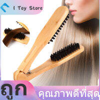 หวีผมHairdressing Comb Professional หวีช่างผมแปรงคู่ไม้ Anti-Static อุปกรณ์ยืดผม