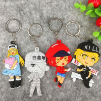 เซลล์5ชิ้นในที่ทำงาน! PVC Soft Rubber Keychain อะนิเมะ Keshōban Enginedouble Sided PVC Soft Rubber Keychain ของขวัญ Keyring Charm