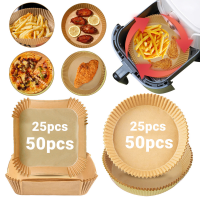 50PCS 20cm Square Disposable Air Fryer Parchment Paper Liner Oil-proof Water-proof Tray Non-Stick Baking Mat