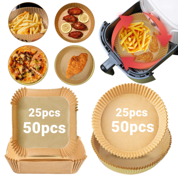 25PCS Disposable Air Fryer Parchment Paper Baking Oil-proof Liner Non-Stick  -$x