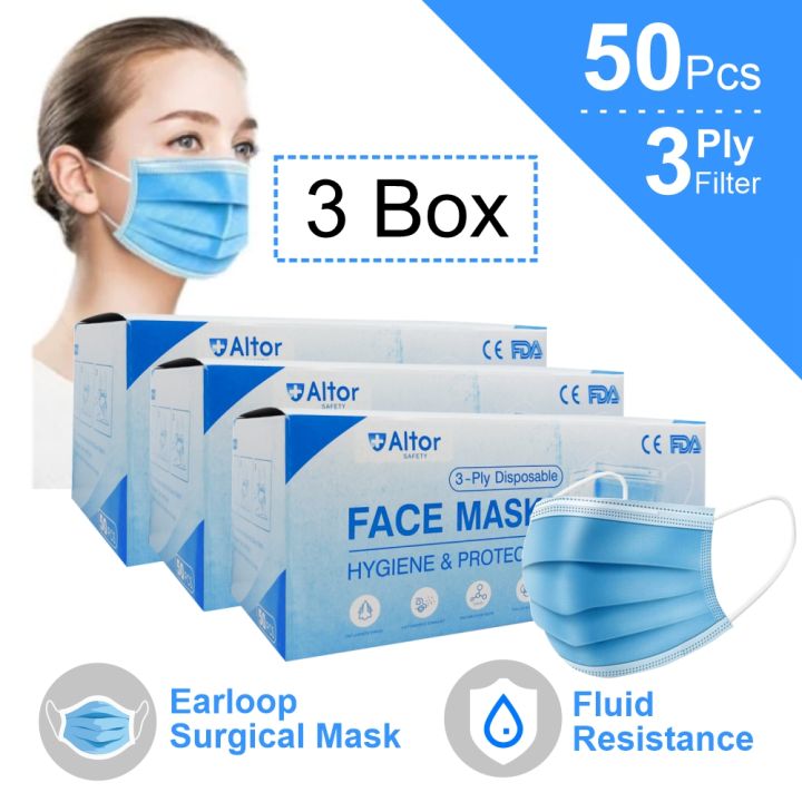 [ Paket 3 Box ] Masker 3 Ply Isi 50 Pcs / Masker Mulut 3 Lapis / Masker ...